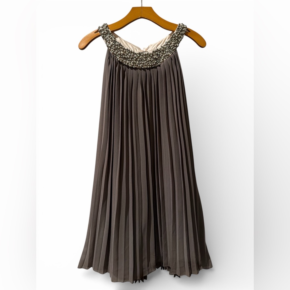 Darling Beaded Gray Mini Dress